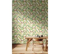 Hoopla Walls Leafy Patchwork Matt Wallpaper in Olive Hoopla Walls Olive