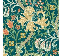 Hoopla Walls Lily Ogee Emerald Green Smooth Matt Wallpaper