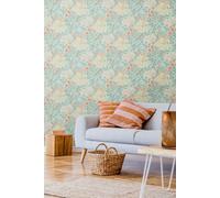 Hoopla Walls Lily Ogee Matt Wallpaper in Duck Egg Blue Hoopla Walls Duck Egg Blue