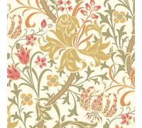 Hoopla Walls Lily Ogee Olive Green Smooth Matt Wallpaper