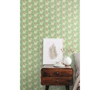 Hoopla Walls Meadow Stripe Matt Wallpaper in Light Green Hoopla Walls Light Green