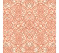 Hoopla Walls Orange Ogee Damask Smooth Matt Wallpaper