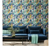 Hoopla Walls Paradise - Aqua & Rouge 10m Wallpaper