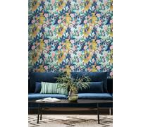 Hoopla Walls Paradise Matt Wallpaper in Aqua Hoopla Walls Aqua