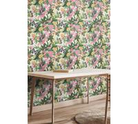 Hoopla Walls Paradise Matt Wallpaper in Bright Pink Hoopla Walls Bright Pink