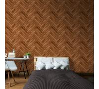 Hoopla Walls Parquet- Walnut (10M Wallpaper)