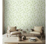 Hoopla Walls Purity Floral Toile Sage Wallpaper