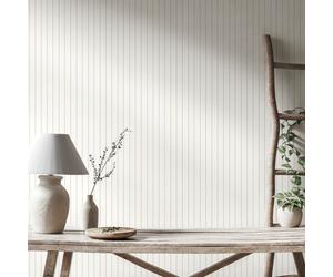 Hoopla Walls Purity Scallop Stripe Stone Wallpaper
