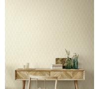 Hoopla Walls Retro Arch - Cream 10m Wallpaper - Cream