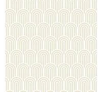 Hoopla Walls Retro Arch Cream Matt Smooth 10M Wallpaper