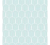 Hoopla Walls Retro Arch - Teal Blue 10m Wallpaper - Teal Blue