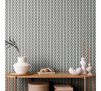 Hoopla Walls Retro Flower Charcoal Wallpaper
