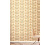 Hoopla Walls Retro Flower Matt Wallpaper in Light Pink Hoopla Walls Light Pink