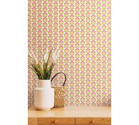Hoopla Walls Retro Flower Matt Wallpaper in Pink Hoopla Walls Pink