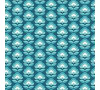 Hoopla Walls Retro Flower Teal Mix Smooth Matt Wallpaper
