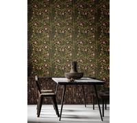 Hoopla Walls Rosehip Trail Matt Wallpaper in Black Hoopla Walls Black