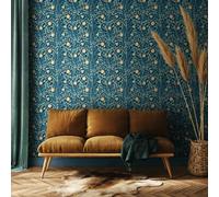 Hoopla Walls Rosehip Trail - Navy Blue 10m Wallpaper - Navy Blue