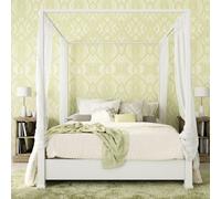 Hoopla Walls Sage Green Ogee Damask Smooth Matt Wallpaper
