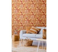 Hoopla Walls Seaweed Garden Matt Wallpaper in Orange Hoopla Walls Orange