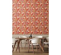 Hoopla Walls Seaweed Garden Matt Wallpaper in Red Hoopla Walls Red
