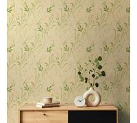 Hoopla Walls Springtime Meadow - Coral Blossom 10m Wallpaper