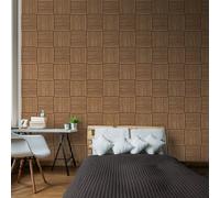 Hoopla Walls Square Slat- Oak (10M Wallpaper)