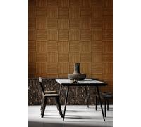 Hoopla Walls Square Slat - Teak 10m Wallpaper in Natural Hoopla Walls Natural 10m