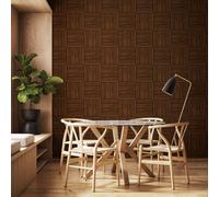 Hoopla Walls Square Slat- Walnut (10M Wallpaper)