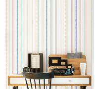 Hoopla Walls Stripey - Royal Mix 10m Wallpaper - Royal Mix