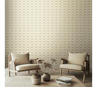 Hoopla Walls Sunray Diamond Beige Wallpaper