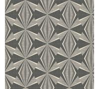 Hoopla Walls Sunray Diamond - Black 10m Wallpaper - Black