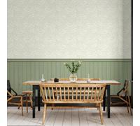 Hoopla Walls Tongue And Groove Fern- Sage (10M Wallpaper)