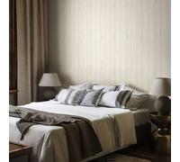 Hoopla Walls Tongue And Groove- Washed White (10M Wallpaper)