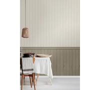 Hoopla Walls Tongue & Groove Stripe- Stone 10m Wallpaper Hoopla Walls Stone 10m