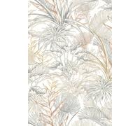 Hoopla Walls Tropical Canopy - Oyster & Chalk 10m Wallpaper in White Hoopla Walls White 10m