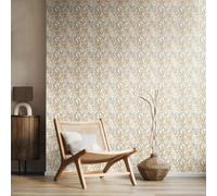 Hoopla Walls Verdant Leaves - Parchment 10m Wallpaper