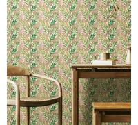 Hoopla Walls Verdant Leaves - Ruby Green 10m Wallpaper