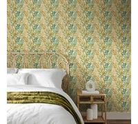 Hoopla Walls Verdant Leaves - Vintage Ochre 10m Wallpaper