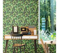 Hoopla Walls Watercolour Leaves - Forest Greens 10M Wallpaper