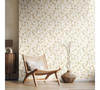 Hoopla Walls Watercolour Leaves - Oyster 10M Wallpaper