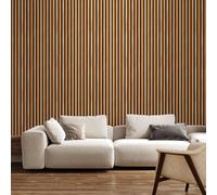Hoopla Walls Wood Slat - Oak (10M Wallpaper)