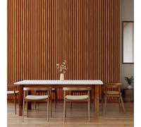 Hoopla Walls Wood Slat - Teak (10M Wallpaper)