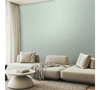 Hoopla Walls Zebra Leaf - Duck Egg Blue 10m Wallpaper