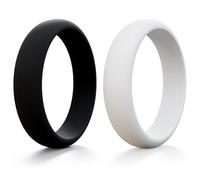 HOOPLE Women’s Silicone Engagement Rings, 5.5mm Wide 2.5mm Thick, Soft Comfort Fit Rubber Wedding Bands, Flexible Stackable Workout Rings for Gym, Work, Travel & Daily Wear
