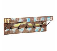 Hoopleep Brown Solid Reclaimed Wood Coat Rack with Shelf, 73x19x23cm Wall Mounted Hanging Storage for Entryway, Heavy Duty Key Rack & Closet Organizer