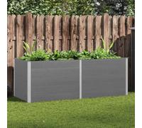 Hoopleep Garden Raised Bed, 250x100x91 cm WPC Grey, Durable Weather-Resistant Planter for Outdoor Gardening, Large Elevated Flower & Vegetable Plants, Steel Frame Support