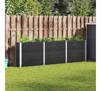 Hoopleep Garden Raised Bed, Grey WPC Planter, 300x50x91 cm Outdoor Elevated Gardening Box with Steel Frame, Weather-Resistant for Vegetables, Flowers, Herbs & Plants