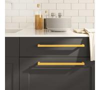 Hoopleep Gold Cabinet Handles 20 Pcs, 320mm Center, Stainless Steel Square Tube Pulls for Kitchen, Bathroom, Dresser, Door, Modern Design, Durable Rust-Resistant