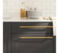 Hoopleep Gold Cabinet Handles 5 Pcs, 320mm Center, Stainless Steel Drawer Pulls for Kitchen, Bathroom, Dresser, Modern T-Shape Design, Corrosion Resistant Door Knobs