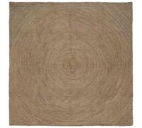 Hoopleep Grey Jute Rug 240 x 240 cm Square Machine Washable Modern Living Room Bedroom Large Area Rug Durable